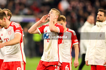 2024-04-17 - Matthijs de Ligt of Bayern Munich celebrates at full time during the UEFA Champions League, Quarter-finals, 2nd leg football match between Bayern Munich and Arsenal on April 17, 2024 at Allianz Arena in Munich, Germany - FOOTBALL - CHAMPIONS LEAGUE - BAYERN MUNICH V ARSENAL - UEFA CHAMPIONS LEAGUE - SOCCER