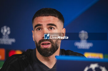 2024-05-07 - MADRID, SPAIN - MAY 7: Daniel Carvajal of Real Madrid speaks during Real Madrid Training Session and Press Conference ahead of their UEFA Champions League semi-final second leg match against FC Bayern Munchen at Ciudad Real Madrid on May 7, 2024 in Valdebebas, Spain. - REAL MADRID VS BAYERN MUNICH: REAL MADRID PRESS CONFERENCE AND TRAINING SESSION - UEFA CHAMPIONS LEAGUE - SOCCER