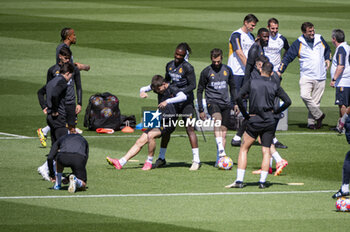2024-05-07 - MADRID, SPAIN - MAY 7: Eduardo Camavinga (R) and Arda Guler (L) seen during Real Madrid Training Session and Press Conference ahead of their UEFA Champions League semi-final second leg match against FC Bayern Munchen at Ciudad Real Madrid on May 7, 2024 in Valdebebas, Spain. - REAL MADRID VS BAYERN MUNICH: REAL MADRID PRESS CONFERENCE AND TRAINING SESSION - UEFA CHAMPIONS LEAGUE - SOCCER