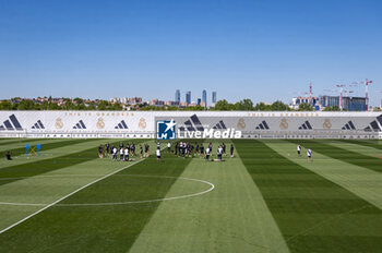 2024-05-07 - MADRID, SPAIN - MAY 7: A general view of the field during Real Madrid Training Session and Press Conference ahead of their UEFA Champions League semi-final second leg match against FC Bayern Munchen at Ciudad Real Madrid on May 7, 2024 in Valdebebas, Spain. - REAL MADRID VS BAYERN MUNICH: REAL MADRID PRESS CONFERENCE AND TRAINING SESSION - UEFA CHAMPIONS LEAGUE - SOCCER