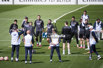 2024-05-07 - MADRID, SPAIN - MAY 7: Daniel Carvajal of Real Madrid (C) warms up with his teammates during Real Madrid Training Session and Press Conference ahead of their UEFA Champions League semi-final second leg match against FC Bayern Munchen at Ciudad Real Madrid on May 7, 2024 in Valdebebas, Spain. - REAL MADRID VS BAYERN MUNICH: REAL MADRID PRESS CONFERENCE AND TRAINING SESSION - UEFA CHAMPIONS LEAGUE - SOCCER