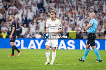 08/05/2024 - MADRID, SPAIN - MAY 8: Luka Modric of Real Madrid seen celebrating a goal during the UEFA Champions League semi-final second leg match between Real Madrid and FC Bayern Munchen at Estadio Santiago Bernabeu on May 8, 2024 in Madrid, Spain. - REAL MADRID VS BAYERN MUNICH - UEFA CHAMPIONS LEAGUE - CALCIO