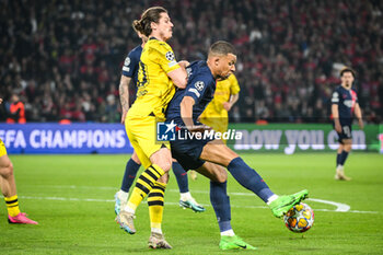 2024-05-07 - Marcel SABITZER of Borussia Dortmund and Kylian MBAPPE of PSG during the UEFA Champions League, Semi-finals, 2nd leg football match between Paris Saint-Germain and Borussia Dortmund on May 7, 2024 at Parc des Princes stadium in Paris, France - FOOTBALL - CHAMPIONS LEAGUE - PARIS SG V DORTMUND - UEFA CHAMPIONS LEAGUE - SOCCER