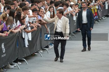 2024-06-02 - Real Madrid players during the celebration of Real Madrid football club's 15th Cahampion League victory at the Plaza de Cibeles in Madrid. June 2 nd 2024 Cordon Press - REAL MADRID PLAYES AYUNTAMIENTO - UEFA CHAMPIONS LEAGUE - SOCCER