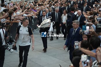 2024-06-02 - Real Madrid players during the celebration of Real Madrid football club's 15th Cahampion League victory at the Plaza de Cibeles in Madrid. June 2 nd 2024 Cordon Press - REAL MADRID PLAYES AYUNTAMIENTO - UEFA CHAMPIONS LEAGUE - SOCCER