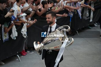 2024-06-02 - Real Madrid players during the celebration of Real Madrid football club's 15th Cahampion League victory at the Plaza de Cibeles in Madrid. June 2 nd 2024 Cordon Press - REAL MADRID PLAYES AYUNTAMIENTO - UEFA CHAMPIONS LEAGUE - SOCCER