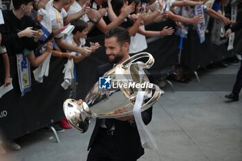 2024-06-02 - Real Madrid players during the celebration of Real Madrid football club's 15th Cahampion League victory at the Plaza de Cibeles in Madrid. June 2 nd 2024 Cordon Press - REAL MADRID PLAYES AYUNTAMIENTO - UEFA CHAMPIONS LEAGUE - SOCCER