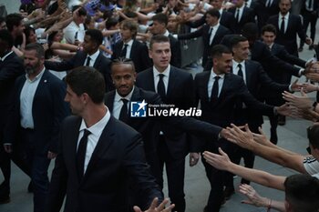 2024-06-02 - Real Madrid players during the celebration of Real Madrid football club's 15th Cahampion League victory at the Plaza de Cibeles in Madrid. June 2 nd 2024 Cordon Press - REAL MADRID PLAYES AYUNTAMIENTO - UEFA CHAMPIONS LEAGUE - SOCCER