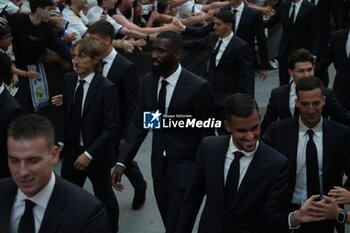 2024-06-02 - Real Madrid players during the celebration of Real Madrid football club's 15th Cahampion League victory at the Plaza de Cibeles in Madrid. June 2 nd 2024 Cordon Press - REAL MADRID PLAYES AYUNTAMIENTO - UEFA CHAMPIONS LEAGUE - SOCCER