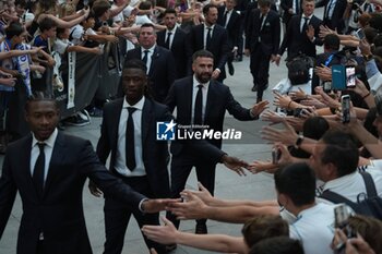 2024-06-02 - Real Madrid players during the celebration of Real Madrid football club's 15th Cahampion League victory at the Plaza de Cibeles in Madrid. June 2 nd 2024 Cordon Press - REAL MADRID PLAYES AYUNTAMIENTO - UEFA CHAMPIONS LEAGUE - SOCCER