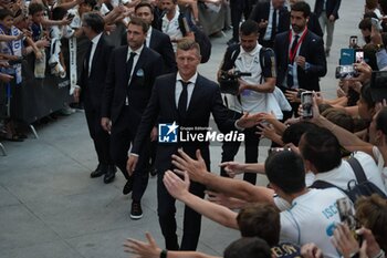 2024-06-02 - Real Madrid players during the celebration of Real Madrid football club's 15th Cahampion League victory at the Plaza de Cibeles in Madrid. June 2 nd 2024 Cordon Press - REAL MADRID PLAYES AYUNTAMIENTO - UEFA CHAMPIONS LEAGUE - SOCCER