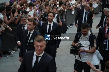 2024-06-02 - Real Madrid players during the celebration of Real Madrid football club's 15th Cahampion League victory at the Plaza de Cibeles in Madrid. June 2 nd 2024 Cordon Press - REAL MADRID PLAYES AYUNTAMIENTO - UEFA CHAMPIONS LEAGUE - SOCCER