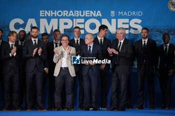 2024-06-02 - Real Madrid players during the celebration of Real Madrid football club's 15th Cahampion League victory at the Plaza de Cibeles in Madrid. June 2 nd 2024 Cordon Press - REAL MADRID PLAYES AYUNTAMIENTO - UEFA CHAMPIONS LEAGUE - SOCCER