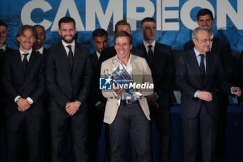 2024-06-02 - Real Madrid players during the celebration of Real Madrid football club's 15th Cahampion League victory at the Plaza de Cibeles in Madrid. June 2 nd 2024 Cordon Press - REAL MADRID PLAYES AYUNTAMIENTO - UEFA CHAMPIONS LEAGUE - SOCCER