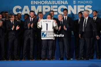 2024-06-02 - Real Madrid players during the celebration of Real Madrid football club's 15th Cahampion League victory at the Plaza de Cibeles in Madrid. June 2 nd 2024 Cordon Press - REAL MADRID PLAYES AYUNTAMIENTO - UEFA CHAMPIONS LEAGUE - SOCCER