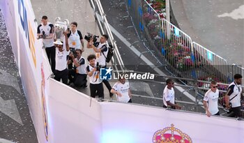 2024-06-02 - Real Madrid players during the celebration of Real Madrid football club's 15th Cahampion League victory at the Plaza de Cibeles in Madrid. June 2 nd 2024 Cordon Press - REAL MADRID PLAYES AYUNTAMIENTO - UEFA CHAMPIONS LEAGUE - SOCCER