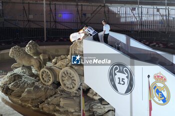 2024-06-02 - Real Madrid players during the celebration of Real Madrid football club's 15th Cahampion League victory at the Plaza de Cibeles in Madrid. June 2 nd 2024 Cordon Press - REAL MADRID PLAYES AYUNTAMIENTO - UEFA CHAMPIONS LEAGUE - SOCCER