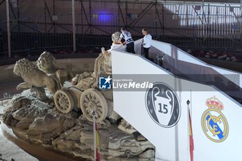 2024-06-02 - Real Madrid players during the celebration of Real Madrid football club's 15th Cahampion League victory at the Plaza de Cibeles in Madrid. June 2 nd 2024 Cordon Press - REAL MADRID PLAYES AYUNTAMIENTO - UEFA CHAMPIONS LEAGUE - SOCCER