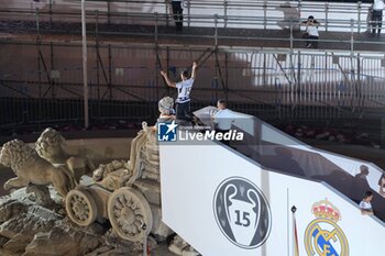 2024-06-02 - Real Madrid players during the celebration of Real Madrid football club's 15th Cahampion League victory at the Plaza de Cibeles in Madrid. June 2 nd 2024 Cordon Press - REAL MADRID PLAYES AYUNTAMIENTO - UEFA CHAMPIONS LEAGUE - SOCCER