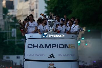 2024-06-02 - Real Madrid Champions League celebration in Madrid. Real Madrid players during the celebration of Real Madrid football club's 15th Cahampion League victory at the Plaza de Cibeles in Madrid. June 2 nd 2024 900/Cordon Press - REAL MADRID CHAMPIONS LEAGUE CELEBRATION IN MADRID - UEFA CHAMPIONS LEAGUE - SOCCER