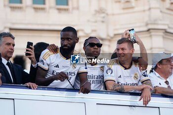 2024-06-02 - Real Madrid Champions League celebration in Madrid. Real Madrid players during the celebration of Real Madrid football club's 15th Cahampion League victory at the Plaza de Cibeles in Madrid. June 2 nd 2024 900/Cordon Press - REAL MADRID CHAMPIONS LEAGUE CELEBRATION IN MADRID - UEFA CHAMPIONS LEAGUE - SOCCER