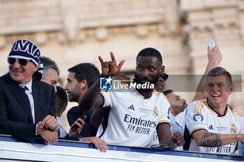 2024-06-02 - Real Madrid Champions League celebration in Madrid. Real Madrid players during the celebration of Real Madrid football club's 15th Cahampion League victory at the Plaza de Cibeles in Madrid. June 2 nd 2024 900/Cordon Press - REAL MADRID CHAMPIONS LEAGUE CELEBRATION IN MADRID - UEFA CHAMPIONS LEAGUE - SOCCER