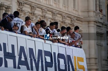 2024-06-02 - Real Madrid Champions League celebration in Madrid. Real Madrid players during the celebration of Real Madrid football club's 15th Cahampion League victory at the Plaza de Cibeles in Madrid. June 2 nd 2024 900/Cordon Press - REAL MADRID CHAMPIONS LEAGUE CELEBRATION IN MADRID - UEFA CHAMPIONS LEAGUE - SOCCER