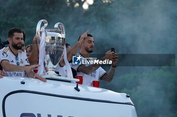 2024-06-02 - Real Madrid Champions League celebration in Madrid. Real Madrid players during the celebration of Real Madrid football club's 15th Cahampion League victory at the Plaza de Cibeles in Madrid. June 2 nd 2024 900/Cordon Press - REAL MADRID CHAMPIONS LEAGUE CELEBRATION IN MADRID - UEFA CHAMPIONS LEAGUE - SOCCER