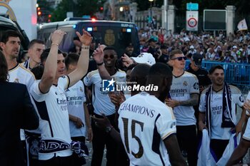 2024-06-02 - Real Madrid Champions League celebration in Madrid. Real Madrid players during the celebration of Real Madrid football club's 15th Cahampion League victory at the Plaza de Cibeles in Madrid. June 2 nd 2024 900/Cordon Press - REAL MADRID CHAMPIONS LEAGUE CELEBRATION IN MADRID - UEFA CHAMPIONS LEAGUE - SOCCER