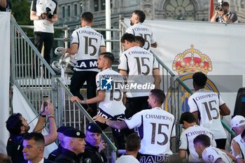 2024-06-02 - Real Madrid Champions League celebration in Madrid. Real Madrid players during the celebration of Real Madrid football club's 15th Cahampion League victory at the Plaza de Cibeles in Madrid. June 2 nd 2024 900/Cordon Press - REAL MADRID CHAMPIONS LEAGUE CELEBRATION IN MADRID - UEFA CHAMPIONS LEAGUE - SOCCER