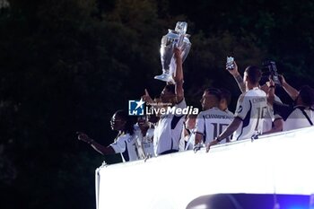 2024-06-02 - Real Madrid Champions League celebration in Madrid. Real Madrid players during the celebration of Real Madrid football club's 15th Cahampion League victory at the Plaza de Cibeles in Madrid. June 2 nd 2024 900/Cordon Press - REAL MADRID CHAMPIONS LEAGUE CELEBRATION IN MADRID - UEFA CHAMPIONS LEAGUE - SOCCER