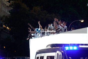 2024-06-02 - Real Madrid Champions League celebration in Madrid. Real Madrid players during the celebration of Real Madrid football club's 15th Cahampion League victory at the Plaza de Cibeles in Madrid. June 2 nd 2024 900/Cordon Press - REAL MADRID CHAMPIONS LEAGUE CELEBRATION IN MADRID - UEFA CHAMPIONS LEAGUE - SOCCER