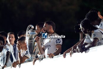 2024-06-02 - Real Madrid Champions League celebration in Madrid. Real Madrid players during the celebration of Real Madrid football club's 15th Cahampion League victory at the Plaza de Cibeles in Madrid. June 2 nd 2024 900/Cordon Press - REAL MADRID CHAMPIONS LEAGUE CELEBRATION IN MADRID - UEFA CHAMPIONS LEAGUE - SOCCER