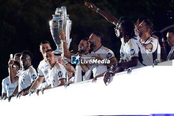 2024-06-02 - Real Madrid Champions League celebration in Madrid. Real Madrid players during the celebration of Real Madrid football club's 15th Cahampion League victory at the Plaza de Cibeles in Madrid. June 2 nd 2024 900/Cordon Press - REAL MADRID CHAMPIONS LEAGUE CELEBRATION IN MADRID - UEFA CHAMPIONS LEAGUE - SOCCER