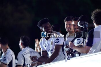 2024-06-02 - Real Madrid Champions League celebration in Madrid. Real Madrid players during the celebration of Real Madrid football club's 15th Cahampion League victory at the Plaza de Cibeles in Madrid. June 2 nd 2024 900/Cordon Press - REAL MADRID CHAMPIONS LEAGUE CELEBRATION IN MADRID - UEFA CHAMPIONS LEAGUE - SOCCER