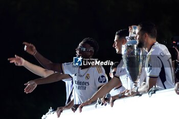 2024-06-02 - Real Madrid Champions League celebration in Madrid. Real Madrid players during the celebration of Real Madrid football club's 15th Cahampion League victory at the Plaza de Cibeles in Madrid. June 2 nd 2024 900/Cordon Press - REAL MADRID CHAMPIONS LEAGUE CELEBRATION IN MADRID - UEFA CHAMPIONS LEAGUE - SOCCER