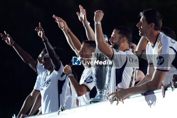 2024-06-02 - Real Madrid Champions League celebration in Madrid. Real Madrid players during the celebration of Real Madrid football club's 15th Cahampion League victory at the Plaza de Cibeles in Madrid. June 2 nd 2024 900/Cordon Press - REAL MADRID CHAMPIONS LEAGUE CELEBRATION IN MADRID - UEFA CHAMPIONS LEAGUE - SOCCER