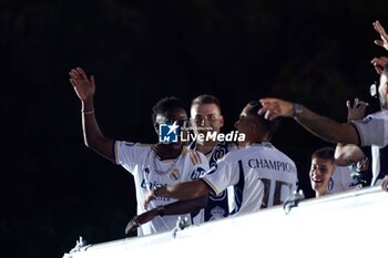 2024-06-02 - Real Madrid Champions League celebration in Madrid. Real Madrid players during the celebration of Real Madrid football club's 15th Cahampion League victory at the Plaza de Cibeles in Madrid. June 2 nd 2024 900/Cordon Press - REAL MADRID CHAMPIONS LEAGUE CELEBRATION IN MADRID - UEFA CHAMPIONS LEAGUE - SOCCER