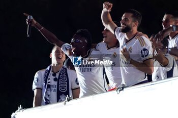 2024-06-02 - Real Madrid Champions League celebration in Madrid. Real Madrid players during the celebration of Real Madrid football club's 15th Cahampion League victory at the Plaza de Cibeles in Madrid. June 2 nd 2024 900/Cordon Press - REAL MADRID CHAMPIONS LEAGUE CELEBRATION IN MADRID - UEFA CHAMPIONS LEAGUE - SOCCER