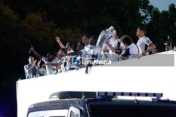 2024-06-02 - Real Madrid Champions League celebration in Madrid. Real Madrid players during the celebration of Real Madrid football club's 15th Cahampion League victory at the Plaza de Cibeles in Madrid. June 2 nd 2024 900/Cordon Press - REAL MADRID CHAMPIONS LEAGUE CELEBRATION IN MADRID - UEFA CHAMPIONS LEAGUE - SOCCER