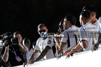 2024-06-02 - Real Madrid Champions League celebration in Madrid. Real Madrid players during the celebration of Real Madrid football club's 15th Cahampion League victory at the Plaza de Cibeles in Madrid. June 2 nd 2024 900/Cordon Press - REAL MADRID CHAMPIONS LEAGUE CELEBRATION IN MADRID - UEFA CHAMPIONS LEAGUE - SOCCER