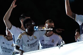 2024-06-02 - Real Madrid Champions League celebration in Madrid. Real Madrid players during the celebration of Real Madrid football club's 15th Cahampion League victory at the Plaza de Cibeles in Madrid. June 2 nd 2024 900/Cordon Press - REAL MADRID CHAMPIONS LEAGUE CELEBRATION IN MADRID - UEFA CHAMPIONS LEAGUE - SOCCER