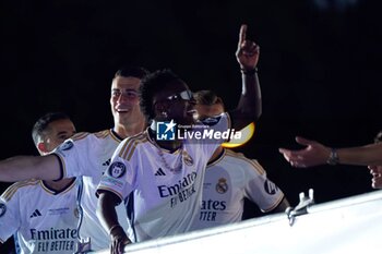 2024-06-02 - Real Madrid Champions League celebration in Madrid. Real Madrid players during the celebration of Real Madrid football club's 15th Cahampion League victory at the Plaza de Cibeles in Madrid. June 2 nd 2024 900/Cordon Press - REAL MADRID CHAMPIONS LEAGUE CELEBRATION IN MADRID - UEFA CHAMPIONS LEAGUE - SOCCER