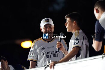 2024-06-02 - Real Madrid Champions League celebration in Madrid. Real Madrid players during the celebration of Real Madrid football club's 15th Cahampion League victory at the Plaza de Cibeles in Madrid. June 2 nd 2024 900/Cordon Press - REAL MADRID CHAMPIONS LEAGUE CELEBRATION IN MADRID - UEFA CHAMPIONS LEAGUE - SOCCER