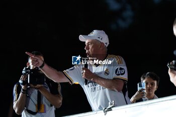 2024-06-02 - Real Madrid Champions League celebration in Madrid. Real Madrid players during the celebration of Real Madrid football club's 15th Cahampion League victory at the Plaza de Cibeles in Madrid. June 2 nd 2024 900/Cordon Press - REAL MADRID CHAMPIONS LEAGUE CELEBRATION IN MADRID - UEFA CHAMPIONS LEAGUE - SOCCER