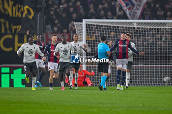 2024-11-05 - AS Monaco FC celebrates after scoring a goal disallowed - BOLOGNA FC VS AS MONACO - UEFA CHAMPIONS LEAGUE - SOCCER