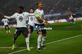 2024-11-05 - Monaco’s Thilo Kehrer celebrates after scoring a goal - BOLOGNA FC VS AS MONACO - UEFA CHAMPIONS LEAGUE - SOCCER