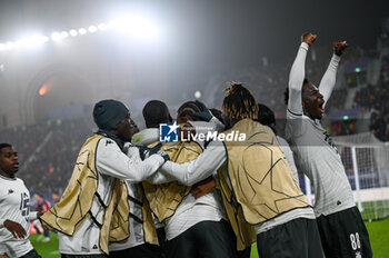 2024-11-05 - Monaco’s Thilo Kehrer celebrates after scoring a goal - BOLOGNA FC VS AS MONACO - UEFA CHAMPIONS LEAGUE - SOCCER