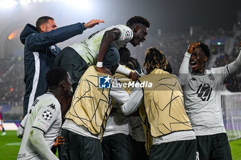 2024-11-05 - Monaco’s Thilo Kehrer celebrates after scoring a goal - BOLOGNA FC VS AS MONACO - UEFA CHAMPIONS LEAGUE - SOCCER