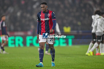 2024-11-05 - Bologna's Jhon Lucumi shows his disappointment - BOLOGNA FC VS AS MONACO - UEFA CHAMPIONS LEAGUE - SOCCER